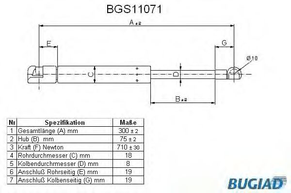 BUGIAD BGS11071 Газовая пружина, крышка багажник для VOLKSWAGEN JETTA I (Фольксваген Жэтта и) BUGIAD BGS11071 Газовая пружина, крышка багажник для VOLKSWAGEN JETTA I (Фольксваген Жэтта и)