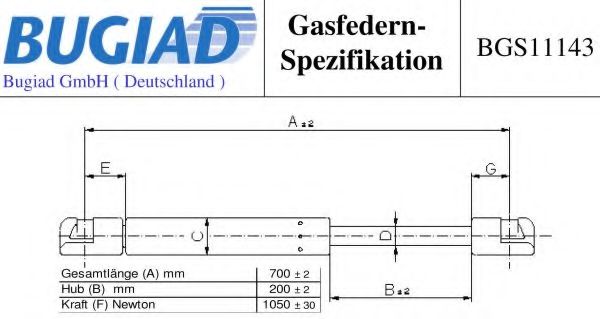 BUGIAD BGS11143 Газовая пружина, крышка багажник для CITROËN DISPATCH (CитроËн Диспатч) BUGIAD BGS11143 Газовая пружина, крышка багажник для CITROËN DISPATCH (CитроËн Диспатч)