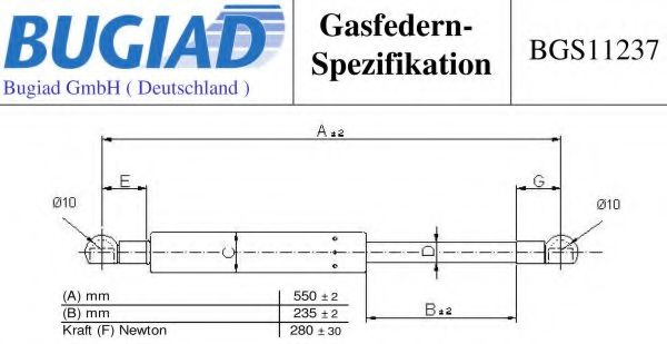 BUGIAD BGS11237 Газовая пружина, крышка багажник для SUZUKI IGNIS II (Сузуки Игнис 2) BUGIAD BGS11237 Газовая пружина, крышка багажник для SUZUKI IGNIS II (Сузуки Игнис 2)