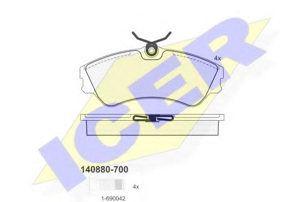 ICER 140880 Тормозные колодки для VOLKSWAGEN (Фольксваген) ICER 140880 Тормозные колодки для VOLKSWAGEN (Фольксваген)
