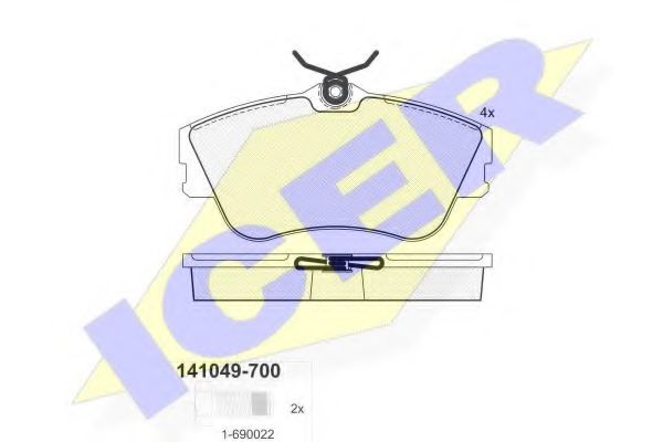 ICER 141049-700 Тормозные колодки для VOLKSWAGEN (Фольксваген) ICER 141049-700 Тормозные колодки для VOLKSWAGEN (Фольксваген)