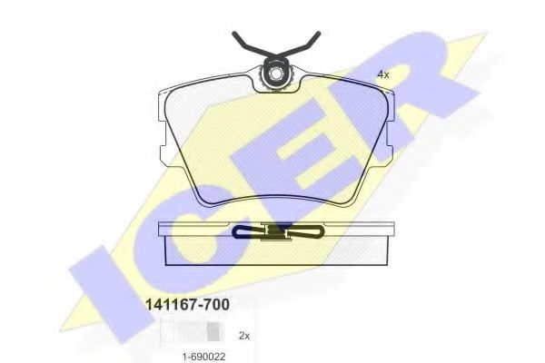 ICER 141167-700 Тормозные колодки для VOLKSWAGEN (Фольксваген) ICER 141167-700 Тормозные колодки для VOLKSWAGEN (Фольксваген)