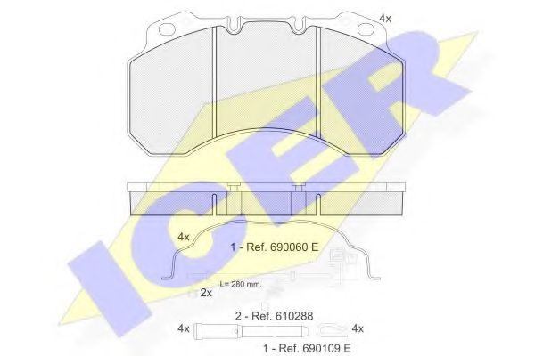 ICER 151245-119 Тормозные колодки для NISSAN ECO-T (Ниссан Эcо-т) ICER 151245-119 Тормозные колодки для NISSAN ECO-T (Ниссан Эcо-т)