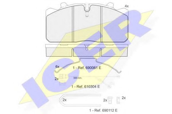 ICER 151253-122 Тормозные колодки для RENAULT TRUCKS MIDLUM (Рено трак Мидлум) ICER 151253-122 Тормозные колодки для RENAULT TRUCKS MIDLUM (Рено трак Мидлум)