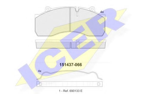 ICER 151437 Тормозные колодки для SCANIA 4 (Сканиа 4) ICER 151437 Тормозные колодки для SCANIA 4 (Сканиа 4)