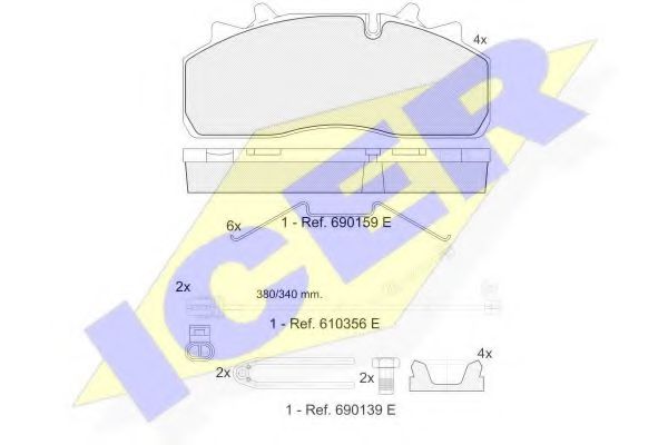 ICER 151623-124 Тормозные колодки для DAF LF (Даф Лф) ICER 151623-124 Тормозные колодки для DAF LF (Даф Лф)