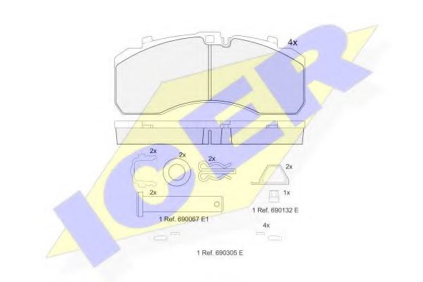 ICER 152091-066 Тормозные колодки для SCANIA 3 (Сканиа 3) ICER 152091-066 Тормозные колодки для SCANIA 3 (Сканиа 3)