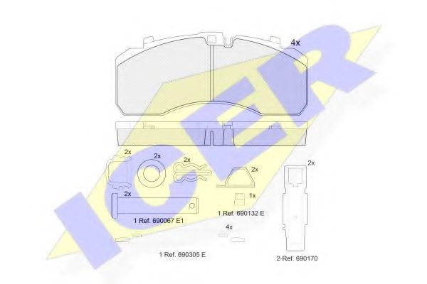 ICER 152091-073 Тормозные колодки для SCANIA 3 (Сканиа 3) ICER 152091-073 Тормозные колодки для SCANIA 3 (Сканиа 3)