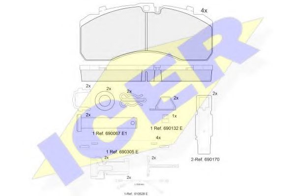 ICER 152091-113 Тормозные колодки для MERCEDES-BENZ ACTROS (Мэрcэдэс-бэнз Аcтрос) ICER 152091-113 Тормозные колодки для MERCEDES-BENZ ACTROS (Мэрcэдэс-бэнз Аcтрос)