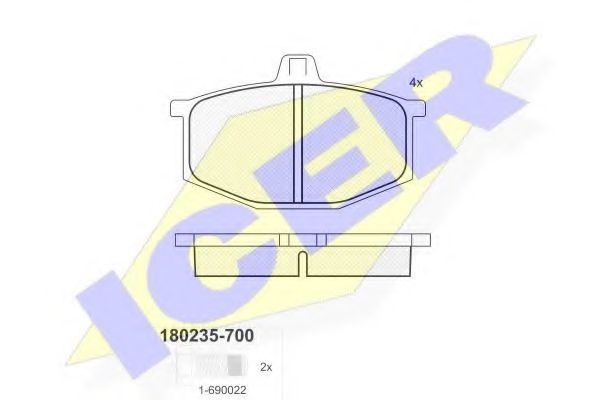 ICER 180235-700 Тормозные колодки для RENAULT LE CAR (Рено Лэ cар) ICER 180235-700 Тормозные колодки для RENAULT LE CAR (Рено Лэ cар)