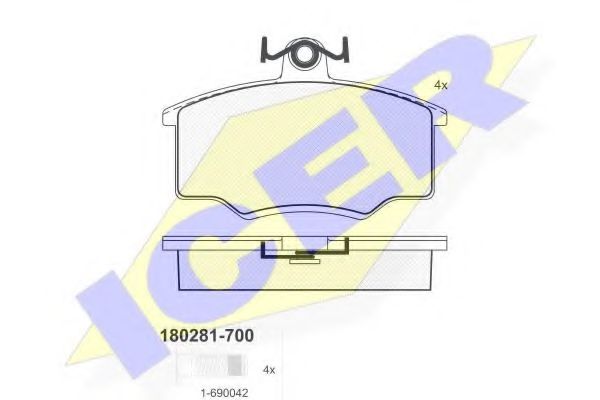 ICER 180281-700 Тормозные колодки для AUDI 100 (Ауди 100) ICER 180281-700 Тормозные колодки для AUDI 100 (Ауди 100)