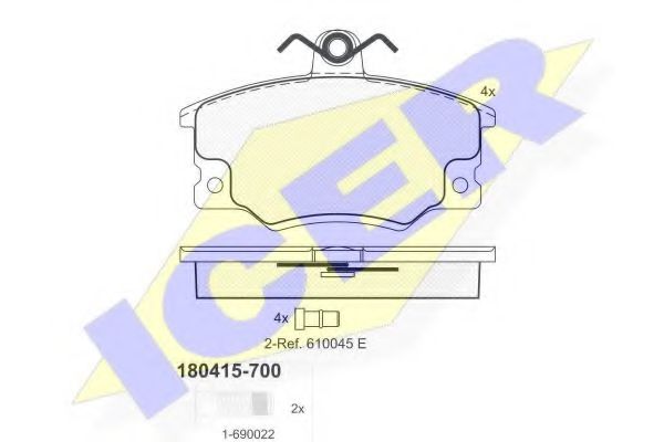 ICER 180415-700 Тормозные колодки для FIAT STRADA II (Фиат Страда 2) ICER 180415-700 Тормозные колодки для FIAT STRADA II (Фиат Страда 2)