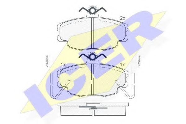 ICER 180554 Тормозные колодки для RENAULT CLIO I (Рено Cлио и) ICER 180554 Тормозные колодки для RENAULT CLIO I (Рено Cлио и)