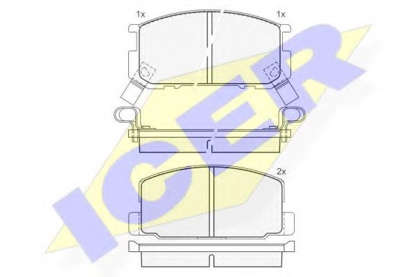 ICER 180605 Тормозные колодки для TOYOTA COROLLA SPRINTER (Тойота/тоета Cоролла спринтэр) ICER 180605 Тормозные колодки для TOYOTA COROLLA SPRINTER (Тойота/тоета Cоролла спринтэр)
