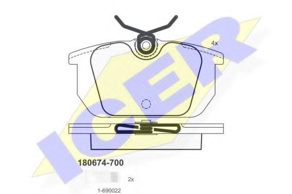 ICER 180674-700 Тормозные колодки для FIAT TEMPRA (Фиат Тэмпра) ICER 180674-700 Тормозные колодки для FIAT TEMPRA (Фиат Тэмпра)