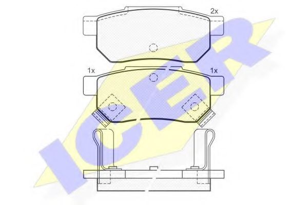 ICER 180752 Тормозные колодки для HONDA PRELUDE III (Хонда Прэлудэ 3) ICER 180752 Тормозные колодки для HONDA PRELUDE III (Хонда Прэлудэ 3)