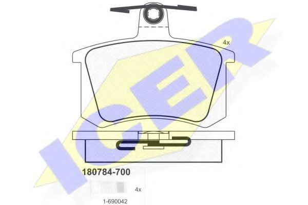 ICER 180784-700 Тормозные колодки для AUDI 100 (Ауди 100) ICER 180784-700 Тормозные колодки для AUDI 100 (Ауди 100)