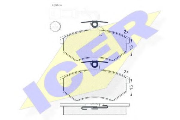 ICER 180836 Тормозные колодки для AUDI 100 (Ауди 100) ICER 180836 Тормозные колодки для AUDI 100 (Ауди 100)