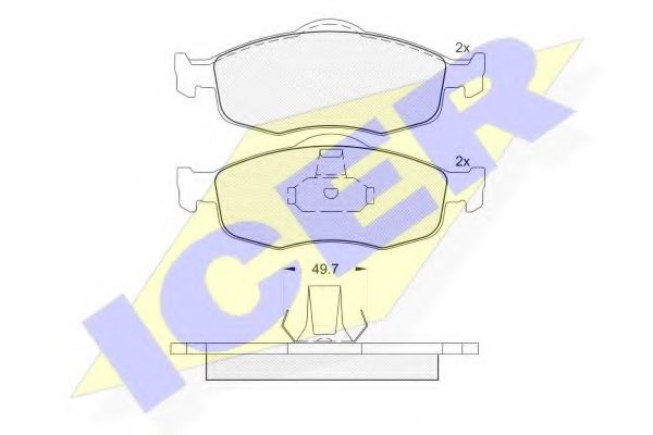 ICER 180916 Тормозные колодки для FORD MONDEO (Форд Мондэо) ICER 180916 Тормозные колодки для FORD MONDEO (Форд Мондэо)