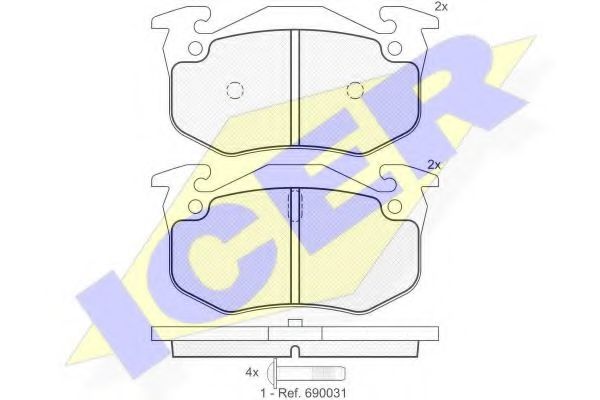 ICER 180929 Тормозные колодки для RENAULT CLIO I (Рено Cлио и) ICER 180929 Тормозные колодки для RENAULT CLIO I (Рено Cлио и)