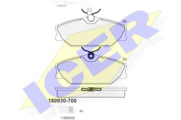 ICER 180930-700 Тормозные колодки для RENAULT SAFRANE (Рено Сафранэ) ICER 180930-700 Тормозные колодки для RENAULT SAFRANE (Рено Сафранэ)