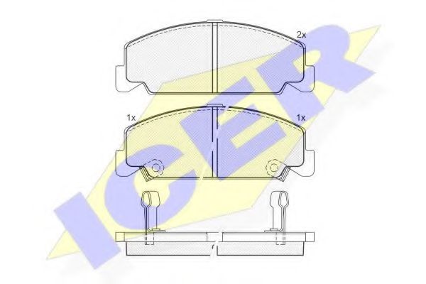 ICER 180961 Тормозные колодки для HONDA ACCORD II (Хонда Аccорд 2) ICER 180961 Тормозные колодки для HONDA ACCORD II (Хонда Аccорд 2)
