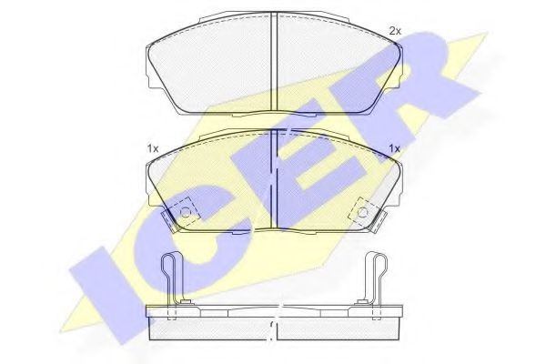ICER 180962 Тормозные колодки для HONDA PRELUDE III (Хонда Прэлудэ 3) ICER 180962 Тормозные колодки для HONDA PRELUDE III (Хонда Прэлудэ 3)