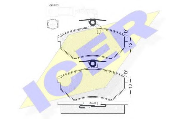 ICER 180987 Тормозные колодки для AUDI 90 (Ауди 90) ICER 180987 Тормозные колодки для AUDI 90 (Ауди 90)