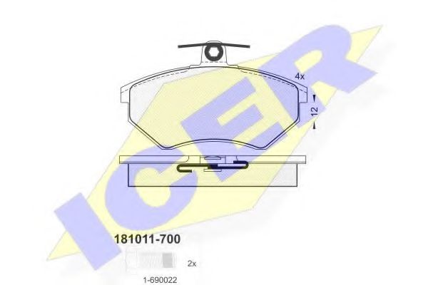 ICER 181011-700 Тормозные колодки для AUDI 90 (Ауди 90) ICER 181011-700 Тормозные колодки для AUDI 90 (Ауди 90)