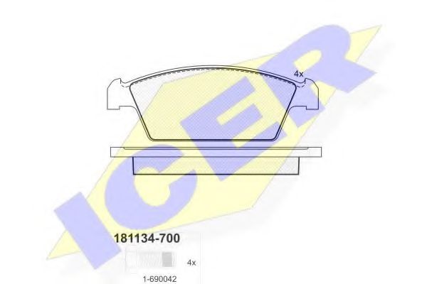 ICER 181134-700 Тормозные колодки для DAEWOO (Дэу) ICER 181134-700 Тормозные колодки для DAEWOO (Дэу)