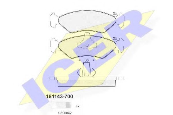 ICER 181143-700 Тормозные колодки для MAZDA SOHO III (Мазда Сохо 3) ICER 181143-700 Тормозные колодки для MAZDA SOHO III (Мазда Сохо 3)