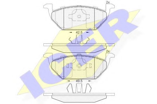 ICER 181338 Тормозные колодки для VOLKSWAGEN (Фольксваген) ICER 181338 Тормозные колодки для VOLKSWAGEN (Фольксваген)