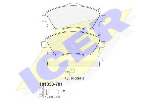 ICER 181353-701 Тормозные колодки для OPEL VITA C (Опель Vита c) ICER 181353-701 Тормозные колодки для OPEL VITA C (Опель Vита c)