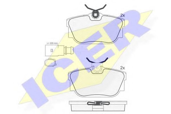 ICER 181393 Тормозные колодки для VOLKSWAGEN (Фольксваген) ICER 181393 Тормозные колодки для VOLKSWAGEN (Фольксваген)