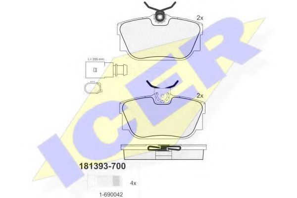ICER 181393-700 Тормозные колодки для VOLKSWAGEN (Фольксваген) ICER 181393-700 Тормозные колодки для VOLKSWAGEN (Фольксваген)