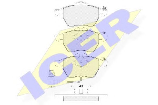 ICER 181396 Тормозные колодки для VOLKSWAGEN (Фольксваген) ICER 181396 Тормозные колодки для VOLKSWAGEN (Фольксваген)