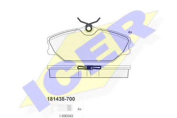 ICER 181438-700 Тормозные колодки для RENAULT SCNIC I (Рено Сценик и) ICER 181438-700 Тормозные колодки для RENAULT SCNIC I (Рено Сценик и)