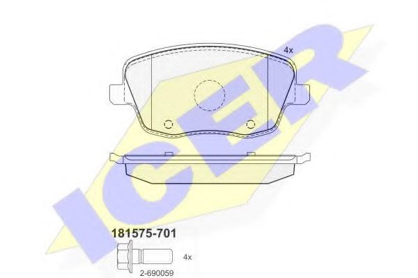 ICER 181575-701 Тормозные колодки для SEAT IBIZA V ST (Сеат Ибица 5 ст) ICER 181575-701 Тормозные колодки для SEAT IBIZA V ST (Сеат Ибица 5 ст)