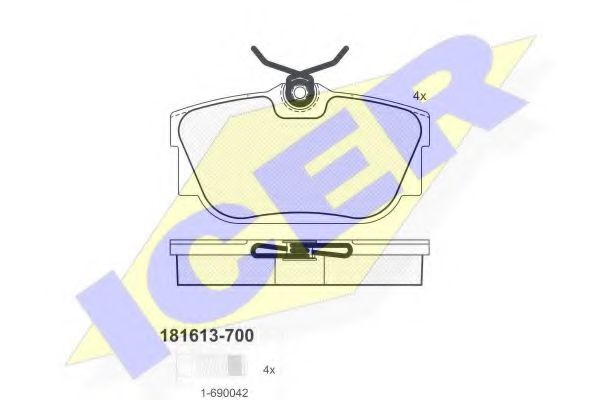 ICER 181613-700 Тормозные колодки для VOLKSWAGEN T4 MULTIVAN (Фольксваген Т4 мултиvан) ICER 181613-700 Тормозные колодки для VOLKSWAGEN T4 MULTIVAN (Фольксваген Т4 мултиvан)