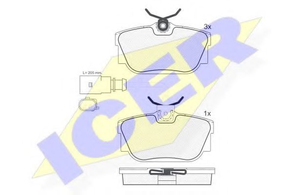 ICER 181614 Тормозные колодки для VOLKSWAGEN (Фольксваген) ICER 181614 Тормозные колодки для VOLKSWAGEN (Фольксваген)