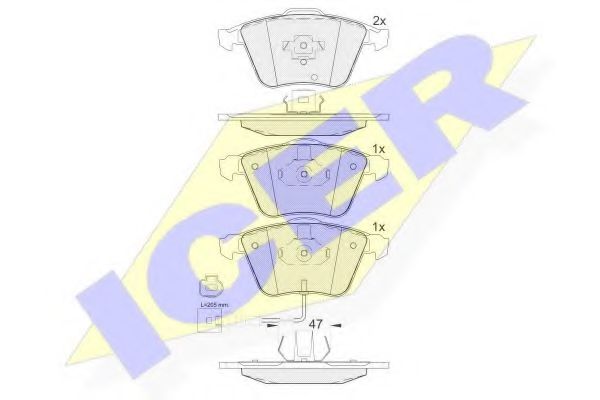ICER 181653 Тормозные колодки для VOLKSWAGEN GOLF V (Фольксваген Гольф 5) ICER 181653 Тормозные колодки для VOLKSWAGEN GOLF V (Фольксваген Гольф 5)
