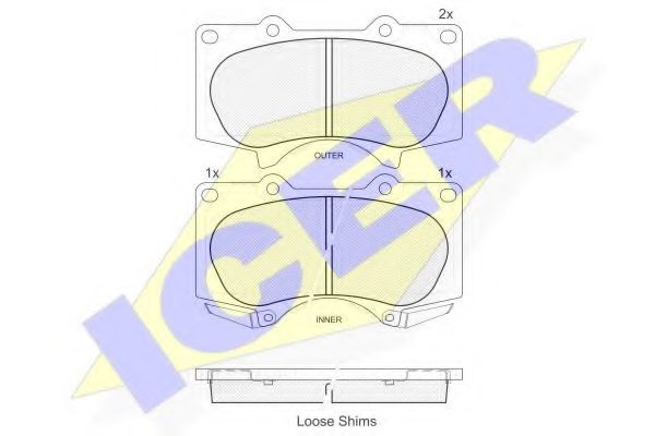 ICER 181665 Тормозные колодки для TOYOTA (FAW) PRADO (Тойота/тоета (фав) Прадо) ICER 181665 Тормозные колодки для TOYOTA (FAW) PRADO (Тойота/тоета (фав) Прадо)