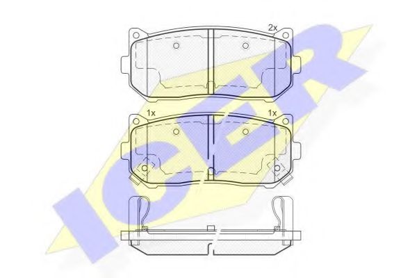 ICER 181669 Тормозные колодки для KIA MENTOR (Киа Мэнтор) ICER 181669 Тормозные колодки для KIA MENTOR (Киа Мэнтор)