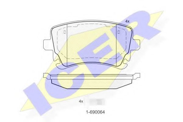 ICER 181674-204 Тормозные колодки 