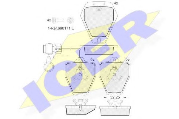 ICER 181693 Тормозные колодки 