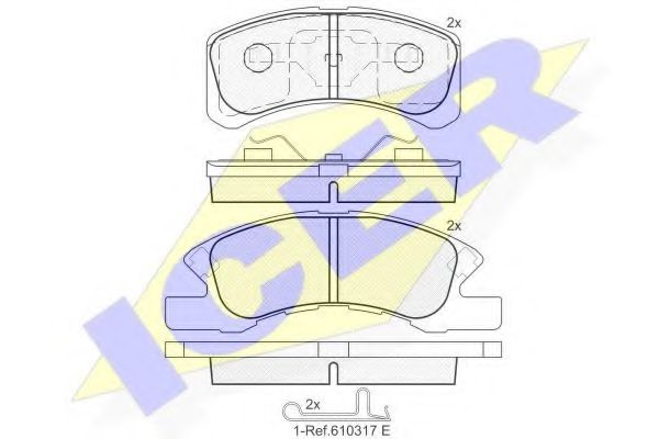 ICER 181701 Тормозные колодки для MITSUBISHI EK (Митсубиши/митсубиси Эк) ICER 181701 Тормозные колодки для MITSUBISHI EK (Митсубиши/митсубиси Эк)
