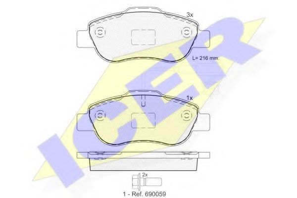 ICER 181843 Тормозные колодки для FIAT 500 C (Фиат 500 c) ICER 181843 Тормозные колодки для FIAT 500 C (Фиат 500 c)
