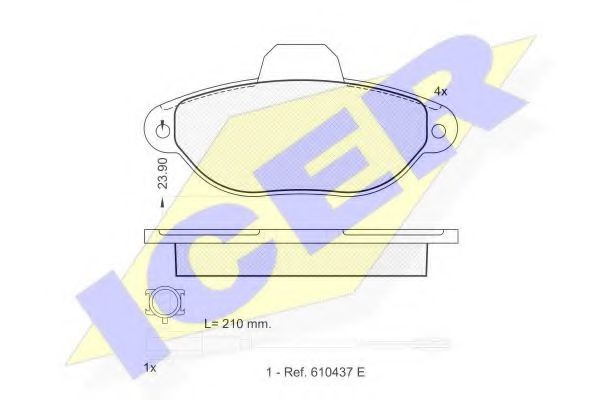ICER 181844 Тормозные колодки для FIAT 500 (Фиат 500) ICER 181844 Тормозные колодки для FIAT 500 (Фиат 500)