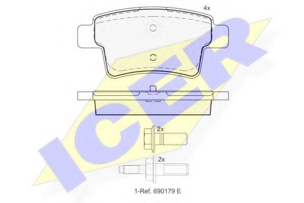 ICER 181853 Тормозные колодки для CITROËN C4 PICASSO I (CитроËн С4 пикассо 1) ICER 181853 Тормозные колодки для CITROËN C4 PICASSO I (CитроËн С4 пикассо 1)
