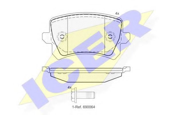 ICER 181857 Тормозные колодки для VOLKSWAGEN (Фольксваген) ICER 181857 Тормозные колодки для VOLKSWAGEN (Фольксваген)